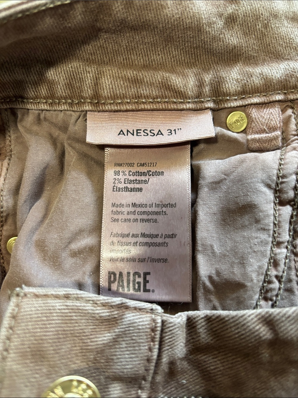 PAIGE Women's Jeans in Warm Brown - Picture 4 of 4
